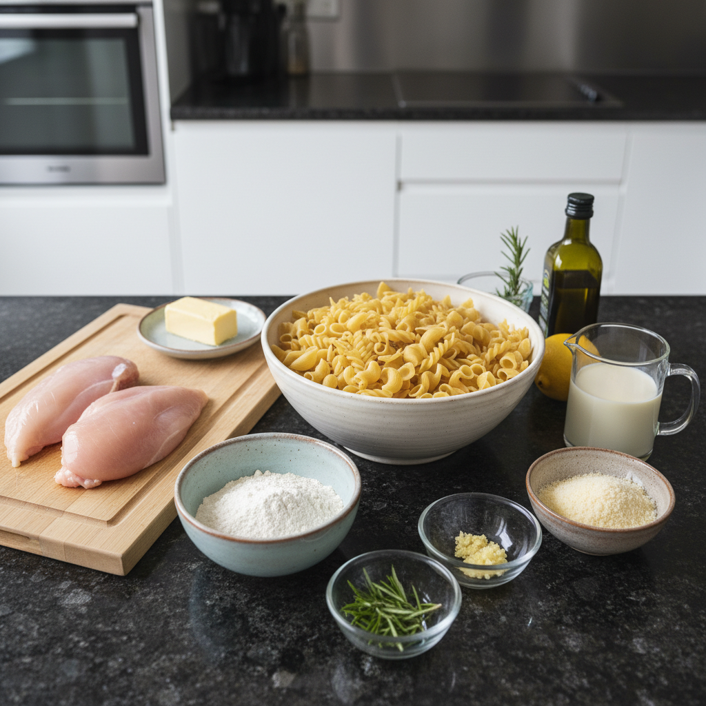Fresh ingredients arranged on the counter